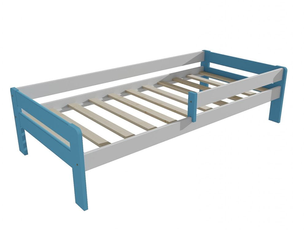eoshop Detská posteľ so zábranou VMK003C KIDS (Rozmer: 80 x 180 cm, Farba dreva: farba modrá + biela)